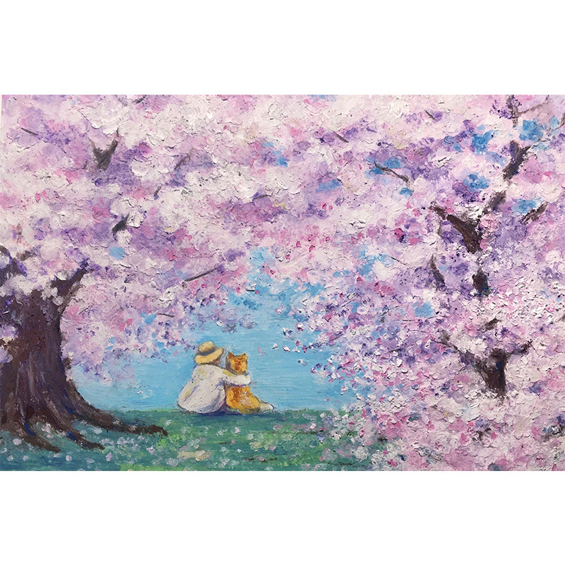 The signature version is delivered to the small Kwai Sister The Light of the Cherry Blossom Trees is Light > Limited edition of the painting-Taobao