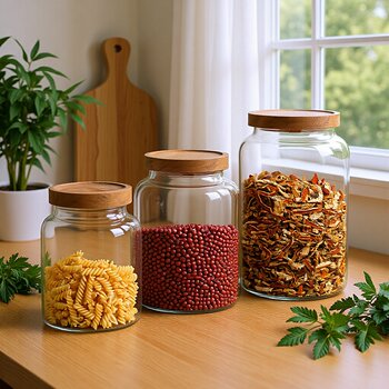 High Borosilicate Glass Jar Food Grade Retro Storage Jar Tangerine Peel Coffee Beans Dried Fruit Thickened Storage Food Jar