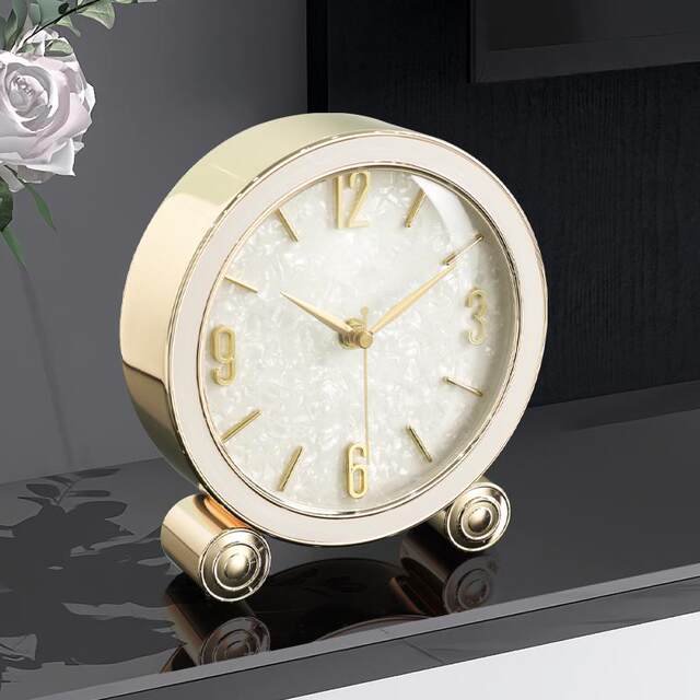 2025 new light luxury table clock living room home desktop pendulum clock table clock display clock clock ornaments