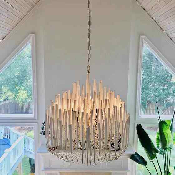 Modern Designer French-Style Natural Wood Branch Minimalist Creative Pendant Light for Hotel, Living Room, Dining Room, Bedroom, and Model Home