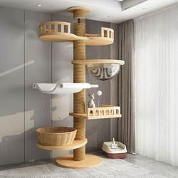 Tong Tian Zhu cat climbing rack bay window accessories pvc indomitable cat climbing rack solid wood cat nest cat tree Integrated does not occupy