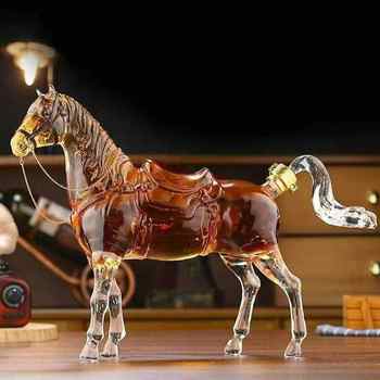 New zodiac horse glass bubble wine bottle high borosilicate craft wine bottle sealed divided wine bottle horse shape empty wine bottle