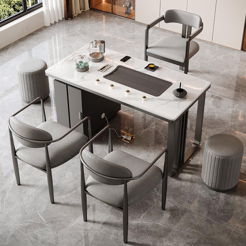 Balcony small tea table household modern living room tea set tea table complete set of slate tea table integrated small apartment tea table