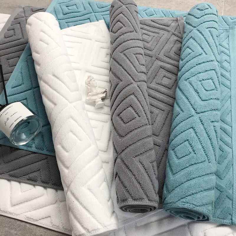 Hotel Floor Towel Cotton Bathroom Floor Mat Non-Slip Household Bathroom Foot Mat B&B Absorbent Towel Foot Cloth
