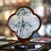 Suzhou embroidery pure hand embroidery chicken wing wood double-sided embroidery ornaments rising steadily creative Chinese style craft ornaments