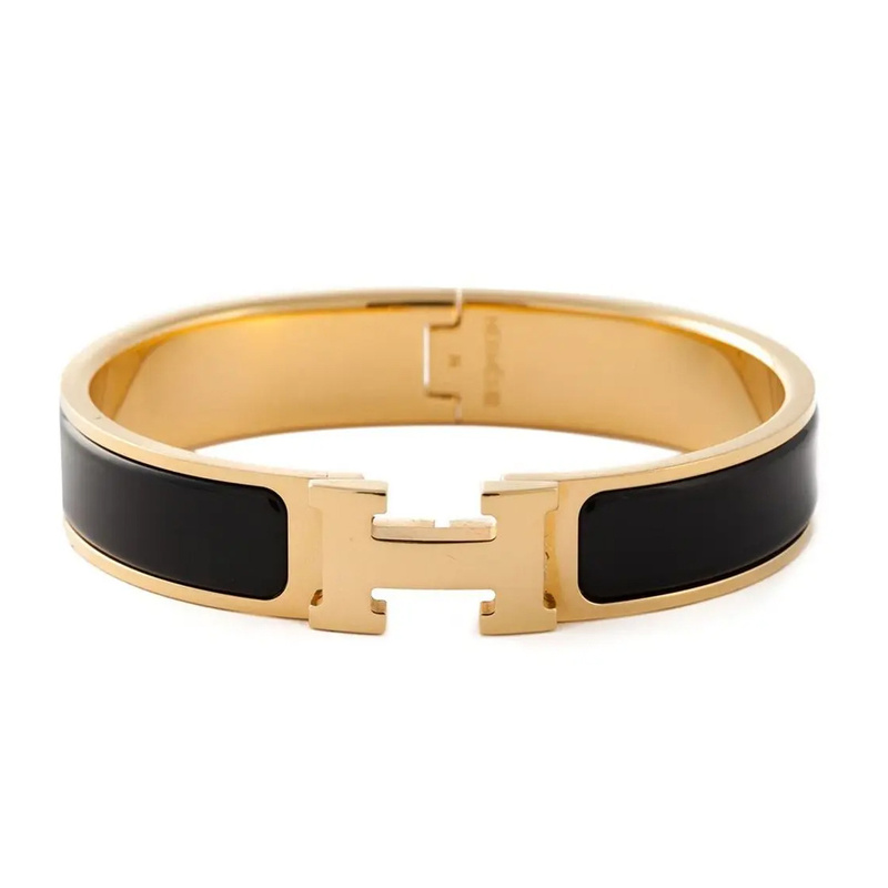 9.9 New Hermes/Hermes Pop H Series Bracelet Rose Gold/Black