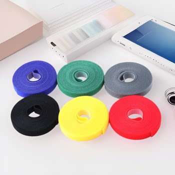 Tearable cable tie strap data cable tie Velcro wholesale tailable color back-to-back Velcro cable tie