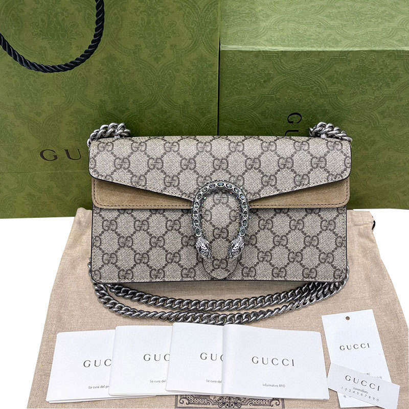【99 New】Gucci Dionysus Camel Color New Model Diamond Buckle Chain Bag Women's Shoulder Bag Genuine Product from the Store