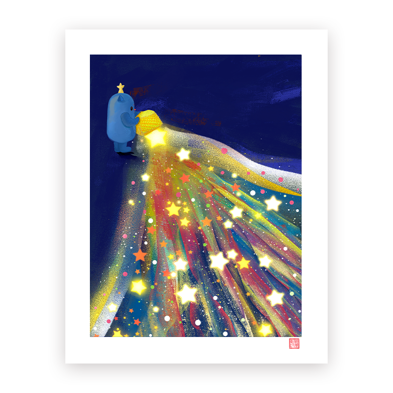 (Ex-gratia Pickup) illustrator Du Meixian (Scattered Stars) Sign up for a limited edition painting-Taobao