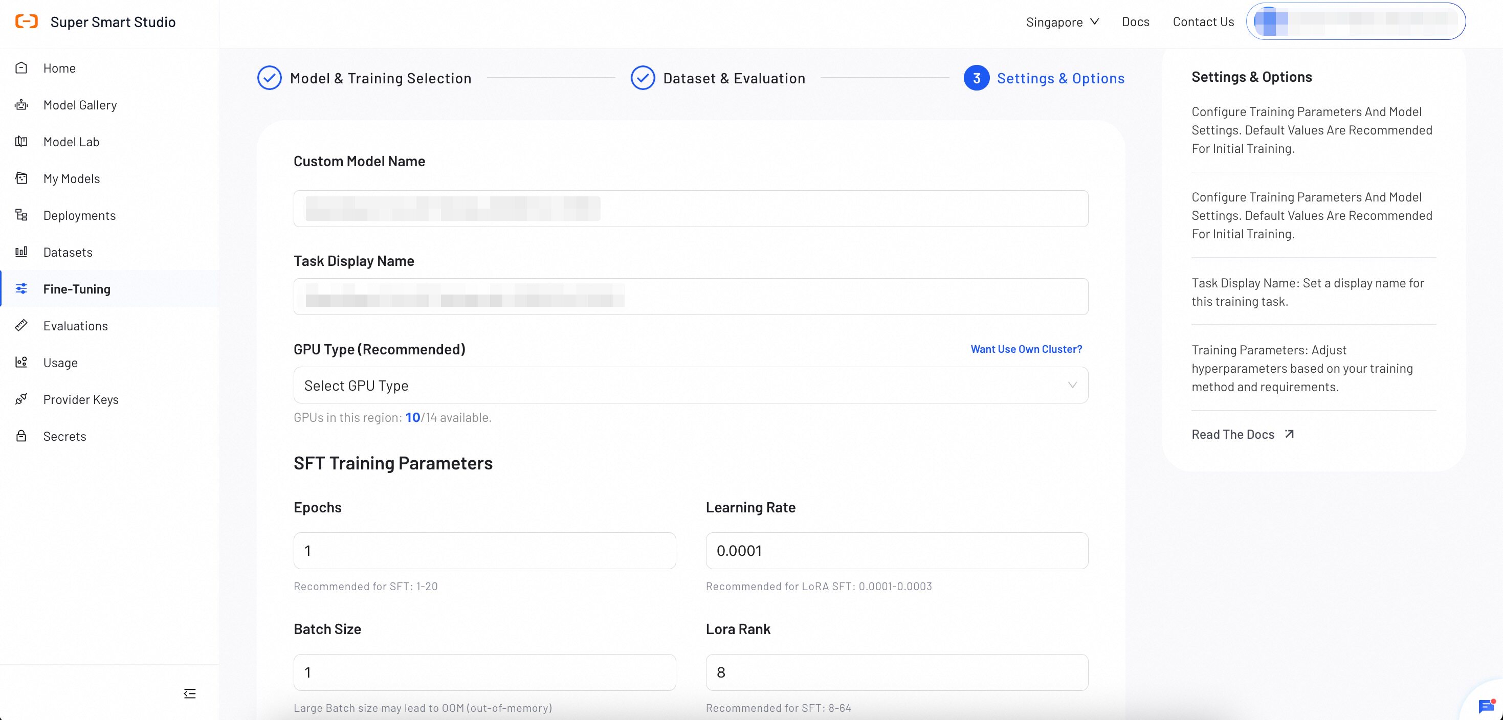 Settings & Options