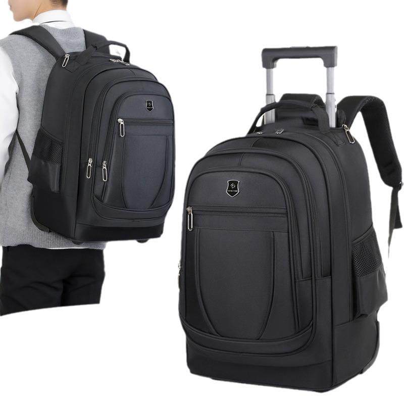 Trolley School Bag, Backpack with Wheels, Large Capacity for Middle School Students, Junior High School and High School Boys, Lightweight Travel Bag for Men