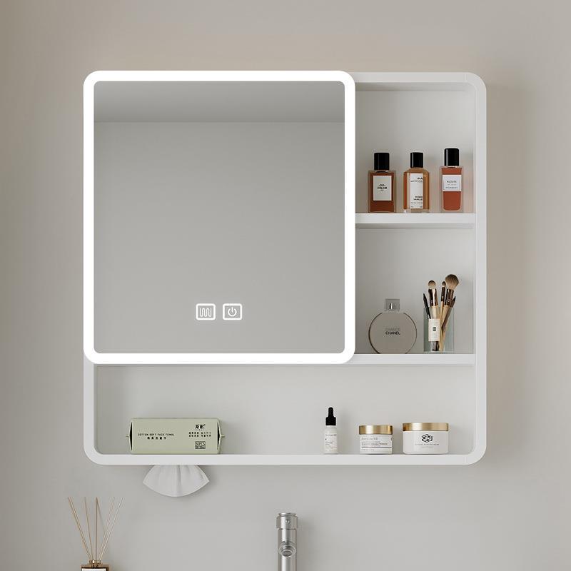 New Arc-Shaped Smart Mirror Cabinet for Bathroom, Wall-Mounted, Separate Mirror Box with Storage Rack, Makeup Mirror Storage