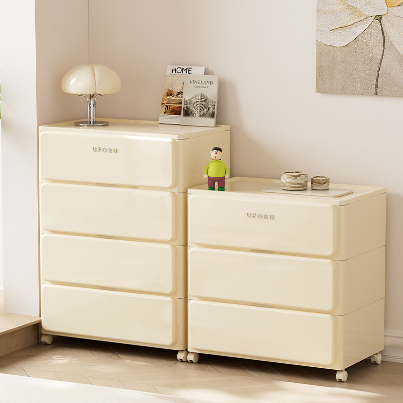 Movable Storage Cabinet, No Installation Required, Multi-Layer Drawer-Style Bedside Storage Rack, Thickened Plastic Storage Box Movable Storage Cabinet, No Installation Required, Multi-Layer Drawer-Style Bedside Storage Rack, Thickened Plastic Storage Box