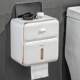 Light luxury internet celebrity bathroom tissue box waterproof and hole-free toilet wall-mounted toilet roll paper storage rack