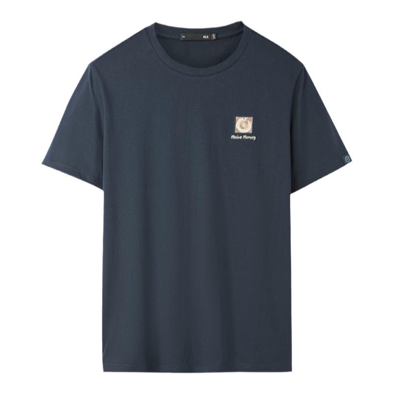 HLA/海澜之家蛇年贺岁系列短袖T恤2025春夏新款圆领凉感上衣男