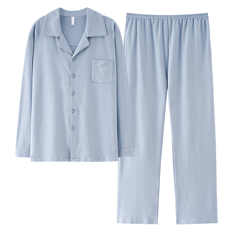 猫人男士睡衣春秋款2024新款纯棉长袖长裤男生秋冬款家居服男套装