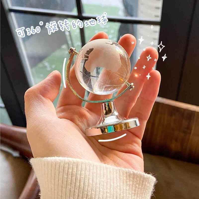 Mini Globe Ornament, Crystal Desktop Decoration, Student Gift, Birthday Gift for Boyfriend/Girlfriend, Graduation Creative Gift