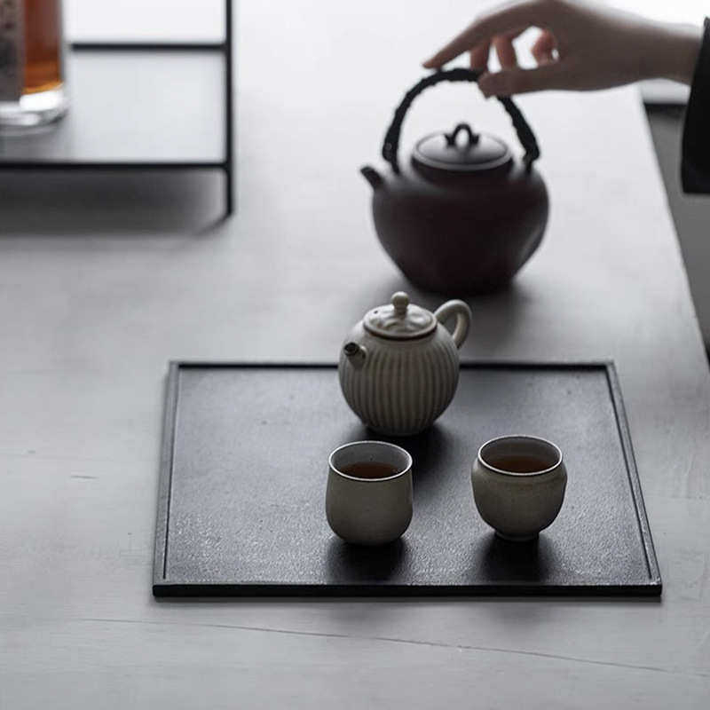 Yishi Tea Talk Natural Wujinshi Tea Tray Small Dry Brewing Pot Covered Bowl Pot Pallet Small Tea Table Kung Fu Tea Set