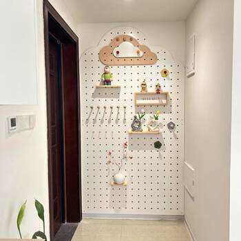 New direct selling hole board solid wood wood foreign trade wall hanging storage living room bedroom kitchen partition wooden stick factory direct
