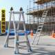 Aluminum Alloy Telescopic Ladder from a Manufacturer, Suitable for Home Use, A-Frame Ladder, Engineering Ladder, Adjustable Folding Ladder for Air Conditioning Installation