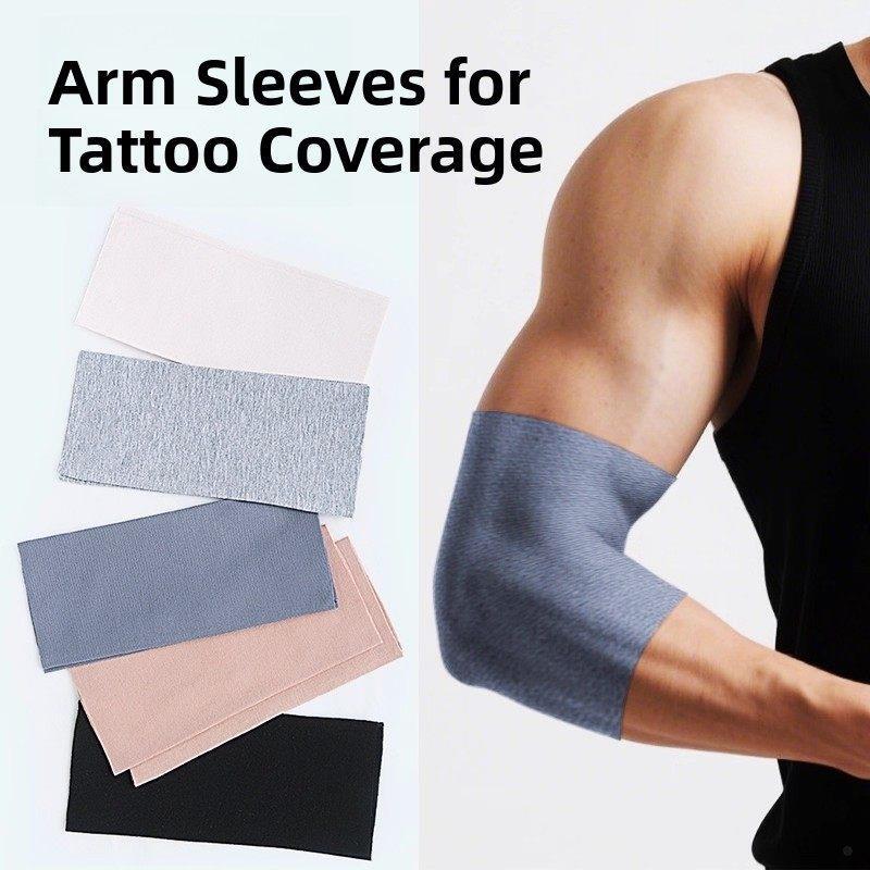 Tattoo-Covering Arm Sleeves, Forearm Sleeves, Ice Silk Sleeves, Elbow Protectors, Short Arm Sleeves, Scar Cover, Sun Protection Ice Sleeves, New for Men and Women