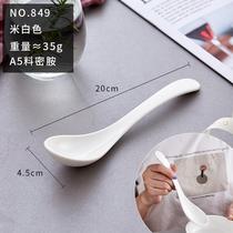 Melamine soup spoon long handle commercial high temperature resistant restaurant hotel color hooked imitation porcelain plastic small spoon spoon