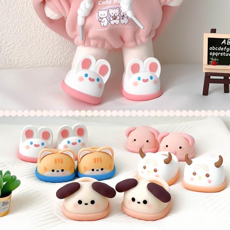 20/ 30cm Cotton Doll Shoes, Shark Slippers, Piggy Cat Rabbit Soft Rubber Shoes, Sneakers, Doll Accessories Shoes