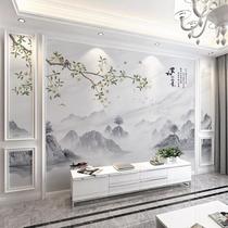 Chinese flower and bird wallpaper self-adhesive TV wall background wall sticker 3D three-dimensional sticker living room bedroom decoration waterproof wallpaper