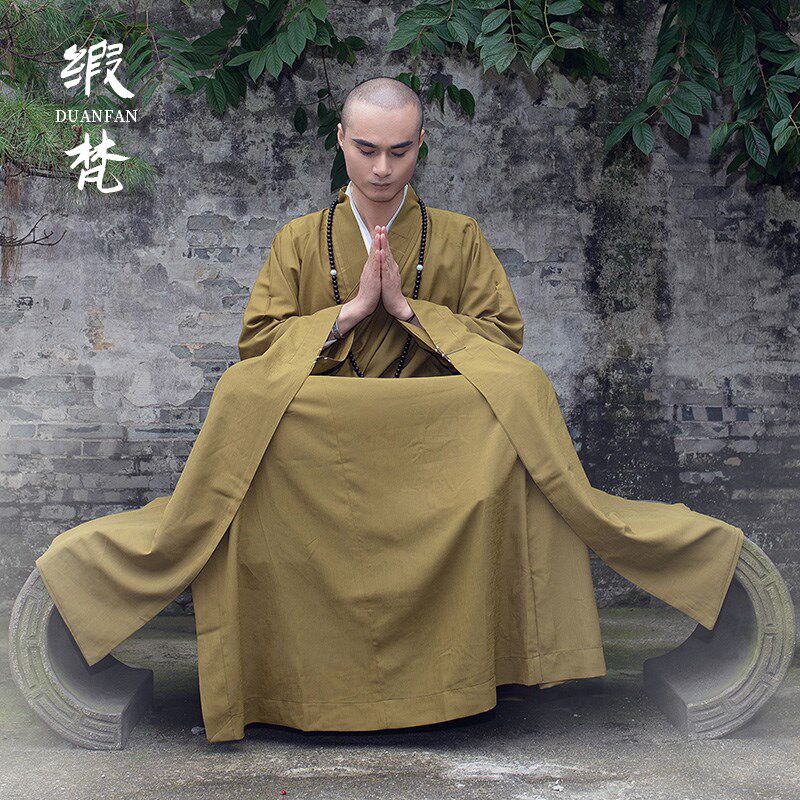 Satin Guang-sleeved male and female monk uniform in Haiqing Qing Fall Fall New Model Councils