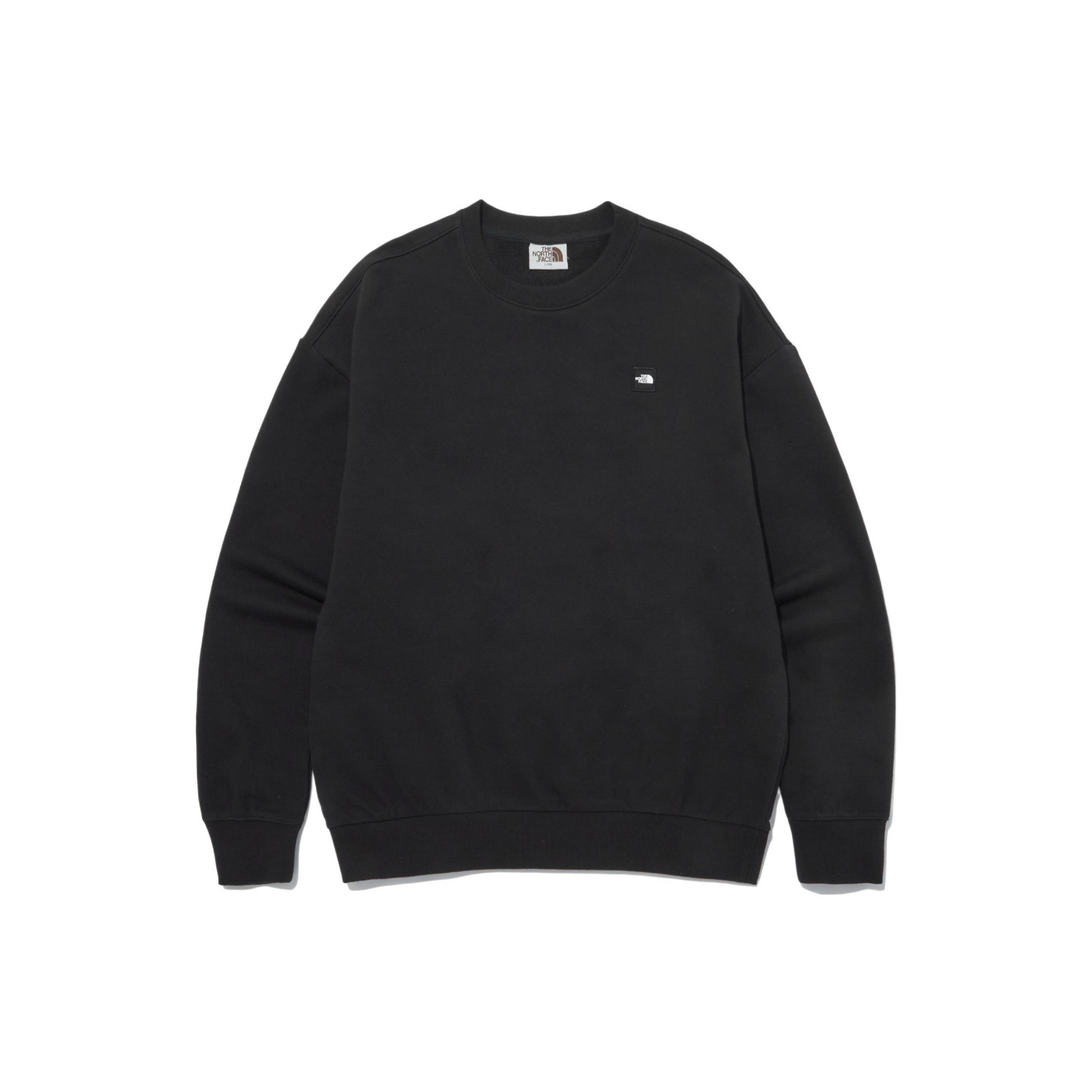 北面/THE NORTH FACE 纯色圆领宽松长袖套头卫衣 男款 黑色