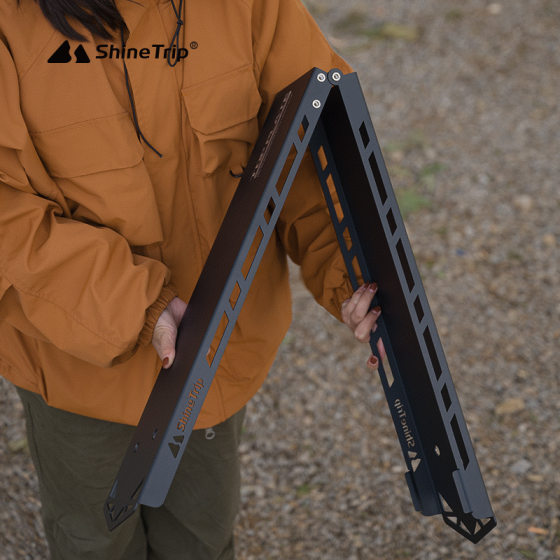 山趣露营三角架户外折叠大号置物架餐具收纳架铝合金天板桌板灯挂