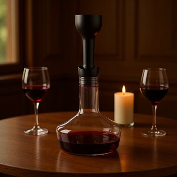Crystal Wine Decanter with Sealed Lid Breathing Flip-on Wine Vapor Creative Personalized Wine Vapor