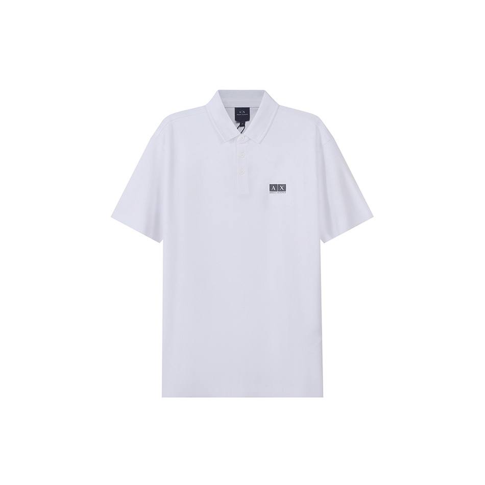 ARMANI EXCHANGE SS22 撞色字母Logo印花直筒合身休闲短袖Polo衫