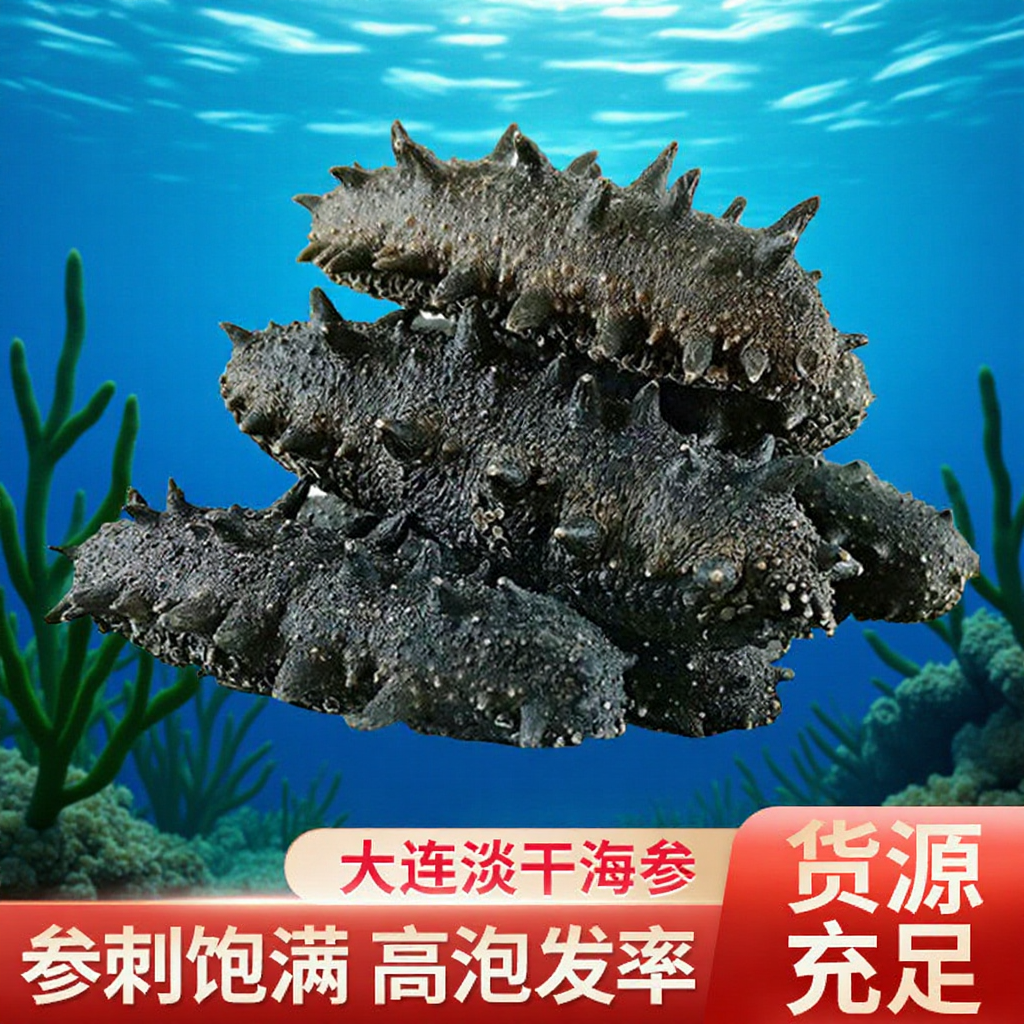 Dalian light dried sea cucumber deep sea bottom sowing high sea cucumber non-instant sea cucumber dry goods gift box sea cucumber 50g sea cucumber sea cucumber