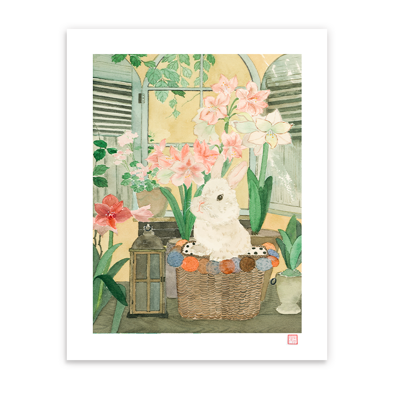 (time-limited pick-up) illustrator Wong Feng Xia (rabbit rabbit in the home at home) Sign up for a limited edition painting-Taobao