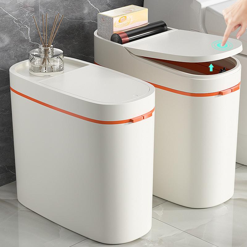Living Room Household Trash Can with Lid, Creative Office Kitchen Large Capacity, Thickened Bedroom Paper Bin for Guests, Dormitory