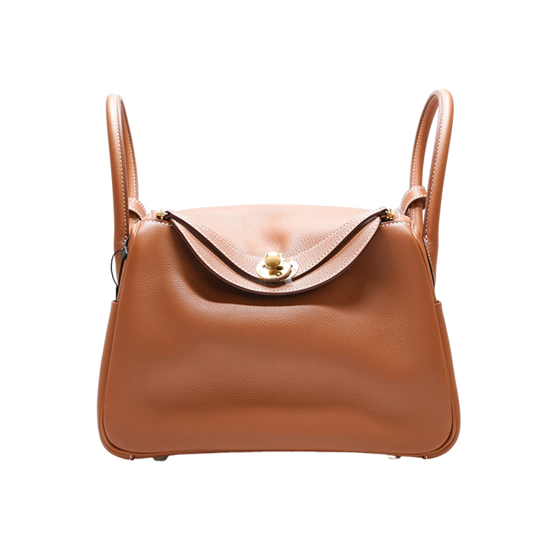 Brand New Hermes Lindy26 Gold Brown Gold Buckle Shoulder Handbag for Women