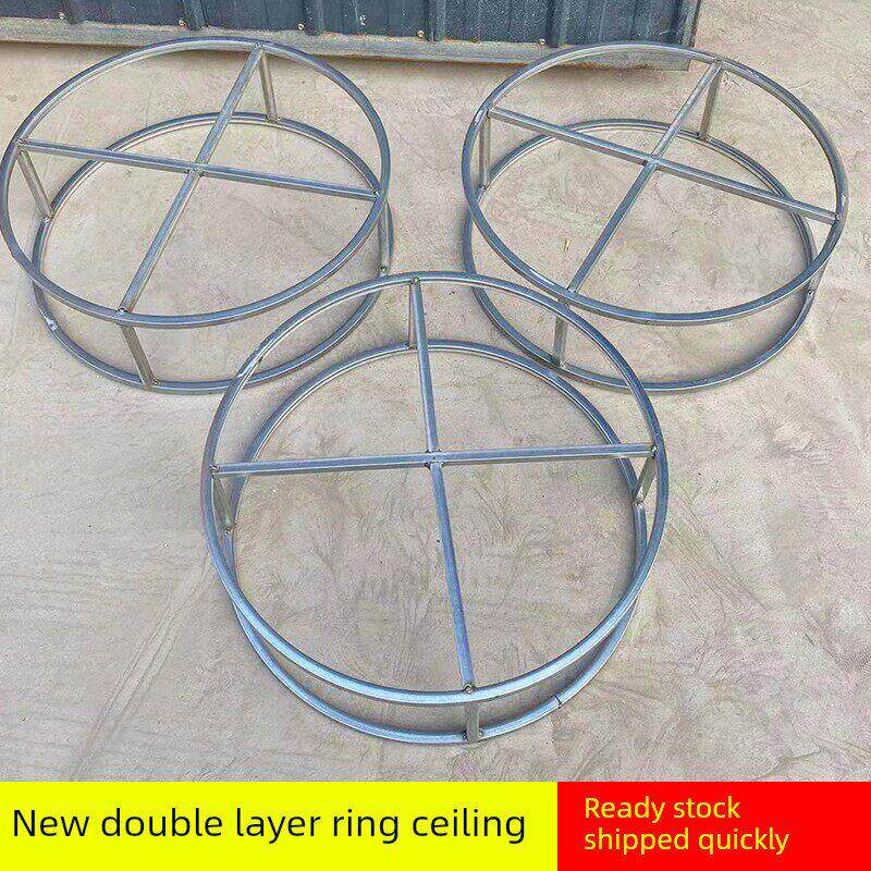 New wedding props ring ceiling rack creel double layer ring threaded curtain iron wedding hall decoration rack