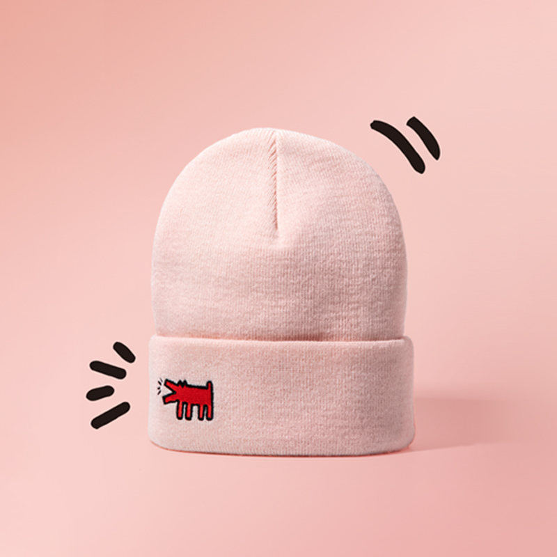 NOME Keith Haring joint knitted hat wool hat women's autumn and winter warm, cute and fashionable