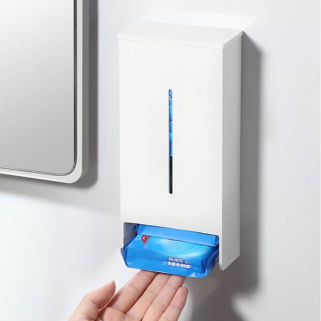 Entrance tissue box wall-mounted handkerchief napkin extraction storage rack punch-free portable small package toilet paper storage box