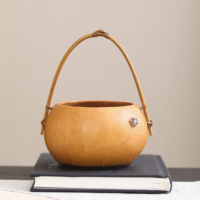 Creative handmade bamboo gourd basket bamboo storage box dried fruit snack box tea set storage basket