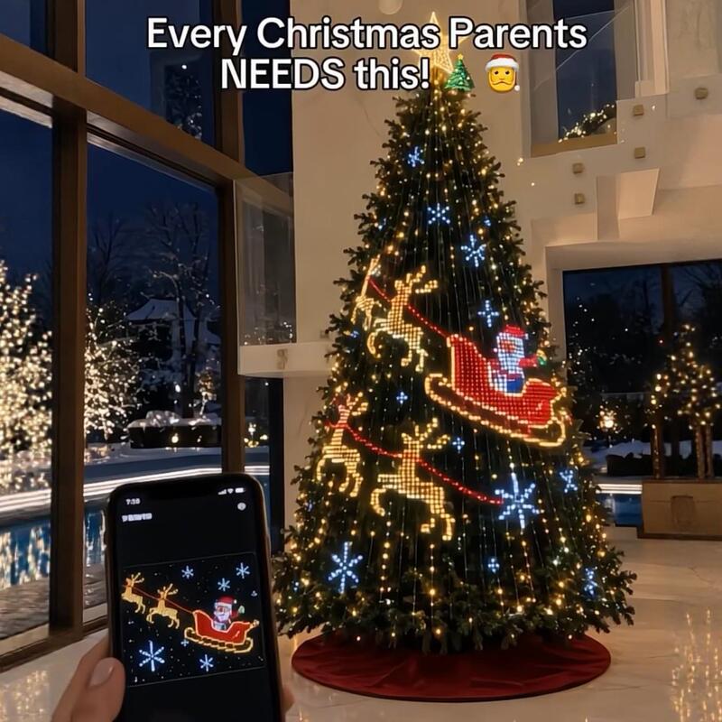 Christmas Tree Decoration with Colorful Control Lights, Neon Lights That Can Play Animations, Holiday Led Decorative Atmosphere Lights for Home Christmas Tree Decoration with Colorful Control Lights, Neon Lights That Can Play Animations, Holiday Led Decorative Atmosphere Lights for Home