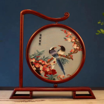 Suzhou embroidery finely polished pure handmade rosewood double-sided embroidery ornaments Good News of Spring Chinese style craft gifts