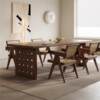 Carefully selected solid wood suspended desk, living room log large board table, medieval study room calligraphy table, hole board long desk