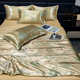 Summer washing silk four-piece set ice silk quilt, slim bed sheets, high-end light luxury nude sleeping bedding