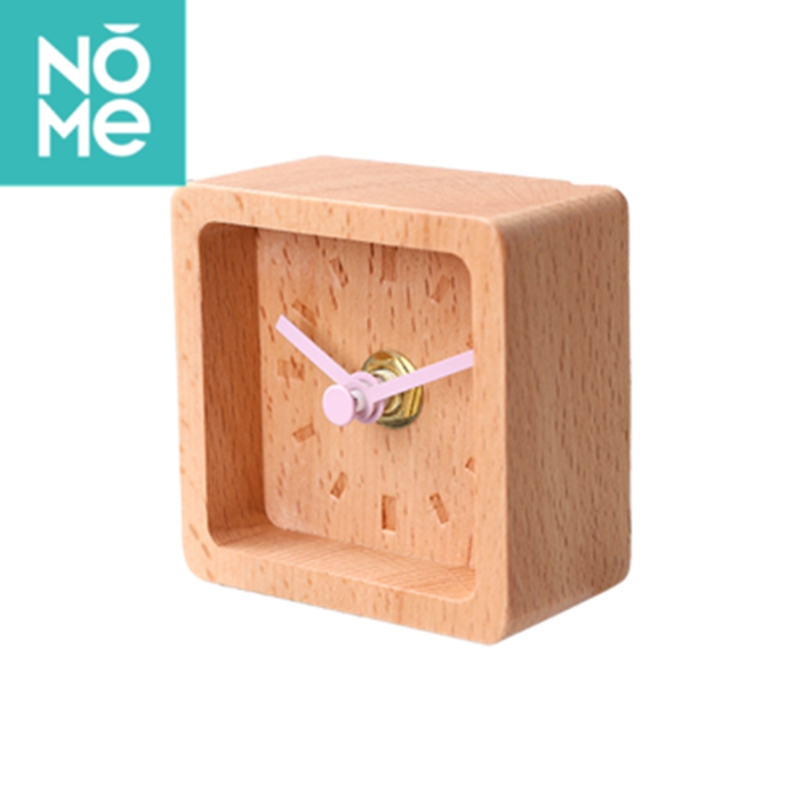 NOME Normie Home Nordic Square Solid Wood Seat Clock Home On-board Pendulum retro clock