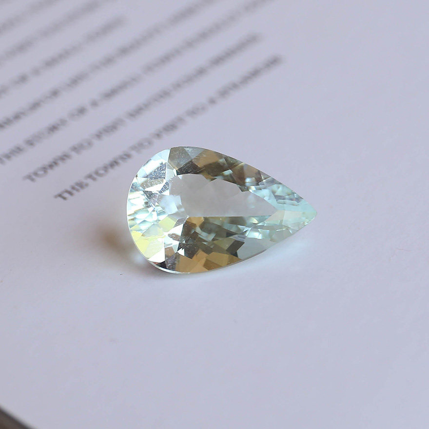 7 74 carat natural light blue sea blue treasure bare stone elegant pear shaped large ring surface crystal permeable without injury to men and women