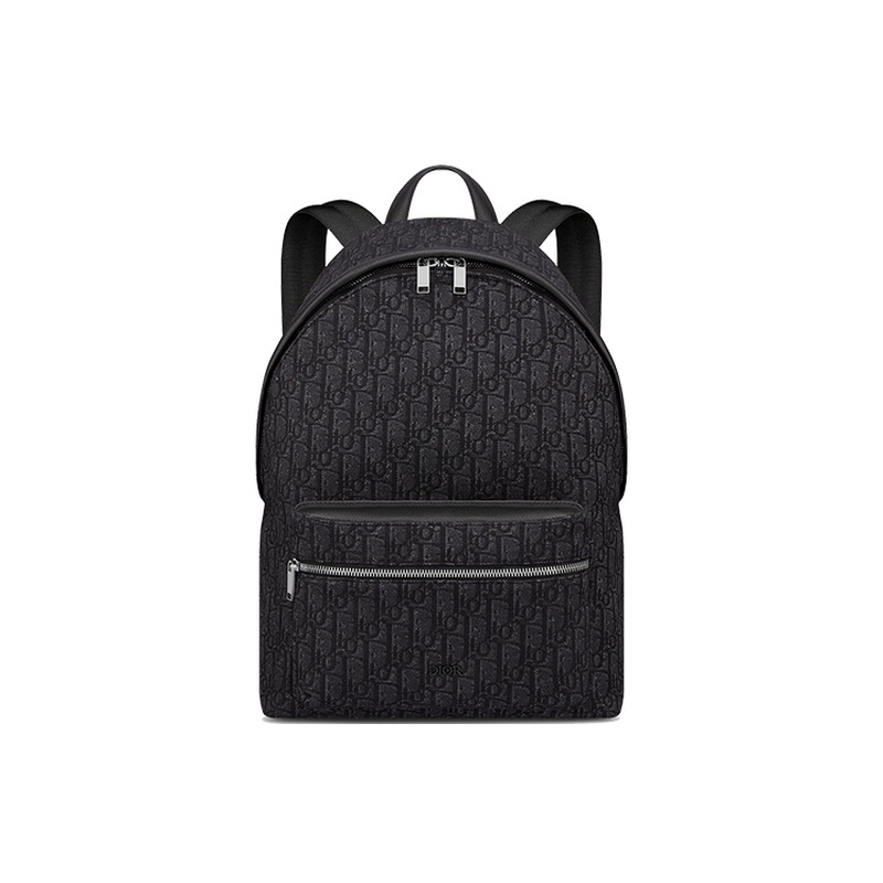 9.9 New Dior/Dior Rider Oblique Fabric Black Men's Medium-Sized Backpack Tote Backpack 9.9 New Dior/Dior Rider Oblique Fabric Black Men's Medium-Sized Backpack Tote Backpack