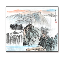 Welfare fund pure hand-painted unique Chinese painting Hongshans Jiangshan Jincheng first-class artist Calligraphy and Painting Association