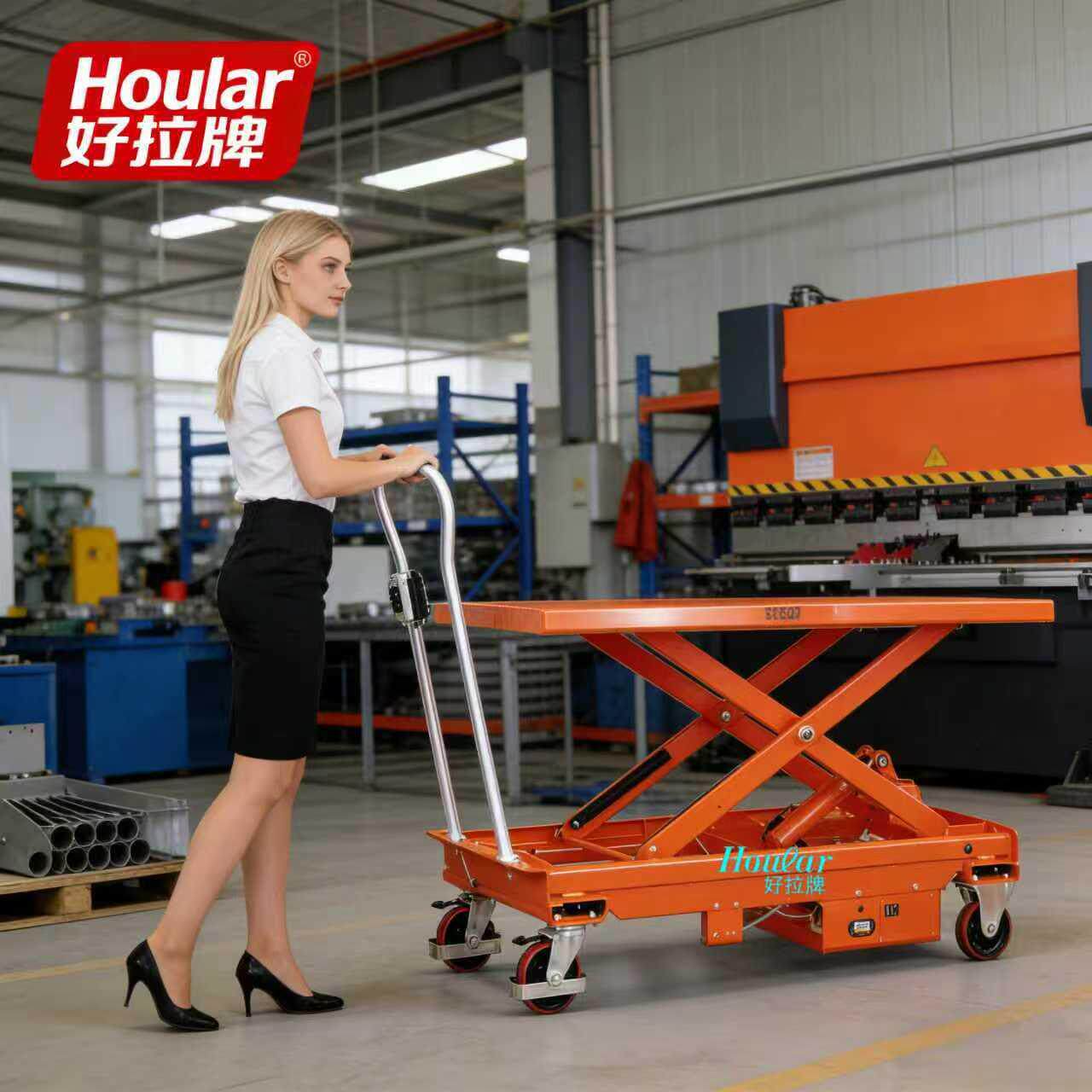Ready supply MN-C501 large table electric platform vehicle rechargeable lifting mobile hydraulic electric lift vehicle